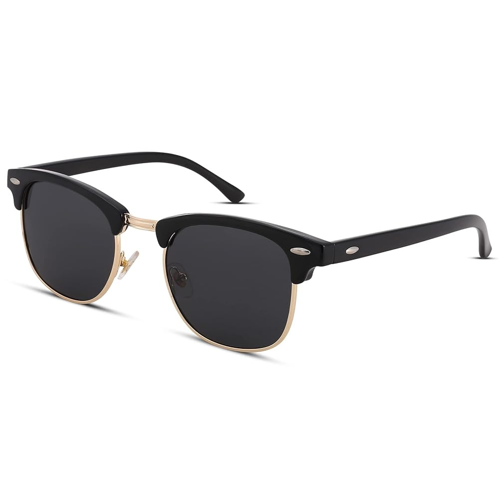 Semi-Rimless Polarized Sunglasses UV 400 Protection for Women Men